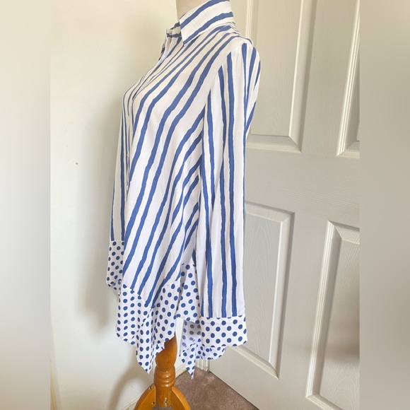 Scapa Lauren Perre Striped Button Up Blouse - Picture 6 of 8